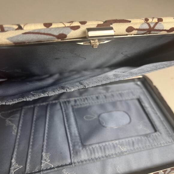 Vera Bradley Blooms Slate Wallet Hard Case Quilted Floral Blue Brown 8x5" - Picture 12 of 13